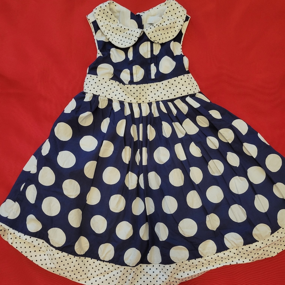 Blue Polka Dot Girls Dress